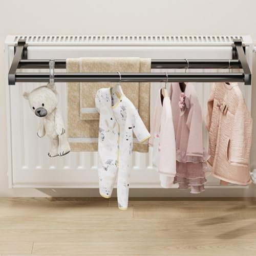 YUANGANG Handtuchhalter aus Edelstahl, zum Aufhängen von Heizkörpern, Kleiderbügel, Aufbewahrungshalter, platzsparend, Badezimmer-Organizer, Trockengestell für Handtücher, Kleidung, Schuhe (40 cm)