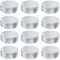 JEYORZY Pots en Aluminium, Boite Metal, Contenant Voyage, 15 ml Contenants Cosmétiques Vides, Pots de Voyage Rondes, Argenté pour Bougies, Maquillage