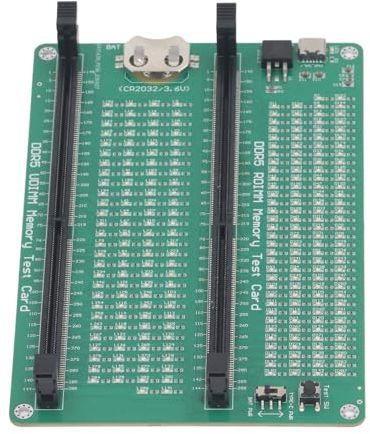 DDR5 Speichertester, DDR5 R-DIMM/U-DIMM Speichertester Adapter mit LED Anzeige, DDR5 Desktop Mainboard Testkarte für Computer DDR5 Speicher