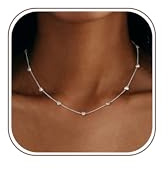JeweBella Kette Gold Damen Wasserfest Halskette Damen Gold Kette/Herz/Kugel/Rund/Perlenkette 18K Goldkette Silberkette Dünn Choker Kette Damen Silber/Gold Schmuck Geschenke