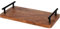 Carousel Home Acacia Wood Serving Tray With Handles | Wooden Serving Platter Rectangle Serving Board | Kitchen Serving Tray With Handles - 30cm