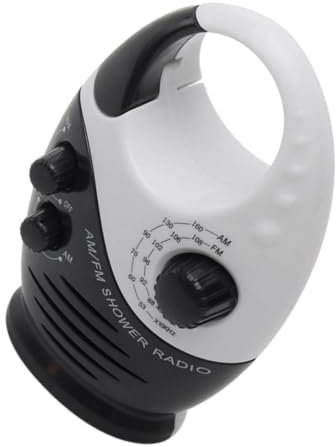 Uonlytech Radio De Douche Étanche Am FM Portable pour Salle De Bain avec Clair Et Poignée Suspendue pour Transport Facile