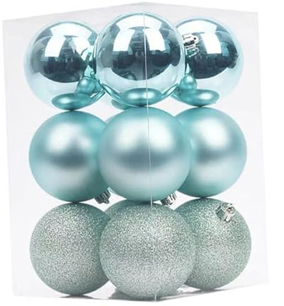 Qianly 12 Stück Weihnachtsbaum Kugeln für DIY Dekorationen Und Feiern, Blau