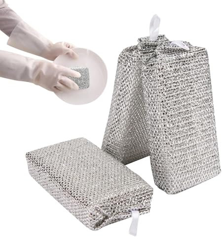 Strofinacci per lavare i piatti, straccio per lavare i piatti,Stracci per pulizia antigraffio - 3 panni per pulizia in rete, strofinaccio multifunzionale per casa, ristoranti