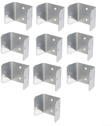 10 verzinkte Clips zur Befestigung von Zaunpaneelen und Rankgittern an Holzpfosten (32 mm)