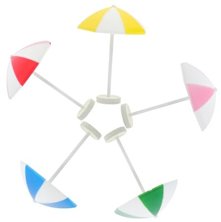 SKISUNO 5piezas Mini Sombrillas De Playa Accesorios para De Decoración De y Seguro