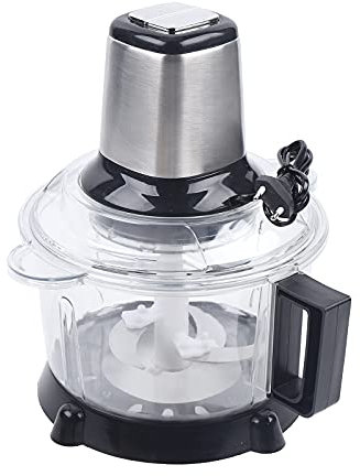 Tritatutto elettrico da cucina con ciotola in acciaio inox da 5 l, tritacarne multiuso, tritacarne con 4 lame per carne, cipolle, frutta, verdura