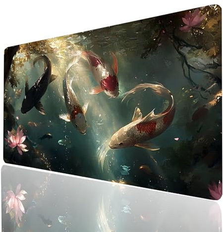 Mouse Mat Fish Desk Mat Large 80x40x0.3CM Waterproof Gaming Mouse Pad Animal Mousepad Soft Smooth Surface and Non-Slip Rubber Base Keyboard pad for Gaming PC, Laptop, Office Desk Gifts Model-08164