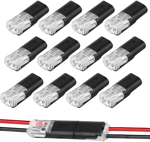 WQNNQW 12 Stück Auto Stecker, KabelverbinderWasserdicht, 2 Polig, 12V, Für 18-22 Awg Kabel Crimp