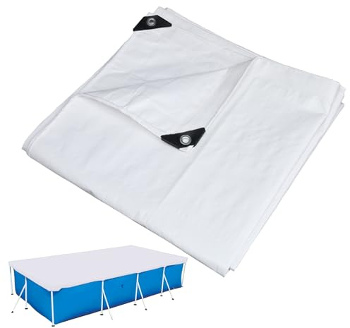 -Ground Swimming Pool Cover, UV Resistant, UV Protection and Rain Protection with Eyelets Cover for Greenhouse Outdoor Indoor Garden Patio Fence