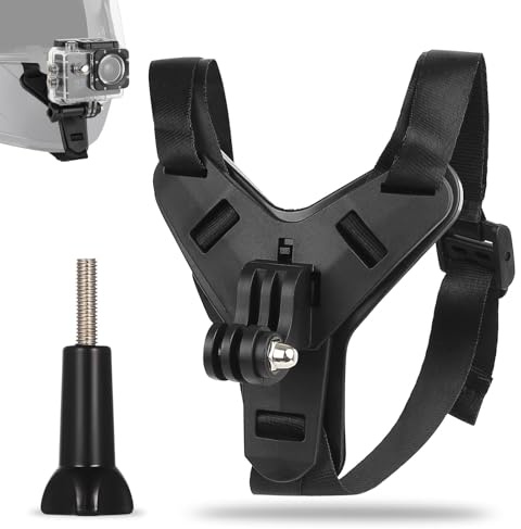 1 Set Motorradhelm Kinnhalterung Bike Helmhalterung mit rutschfestem Silikon kompatibel mit GoPro Hero 13/12/11/10/9/8/7/6/5, DJI Osmo Action 5/4/3, Insta360 X5/X4/X3, AKASO Action Kamera