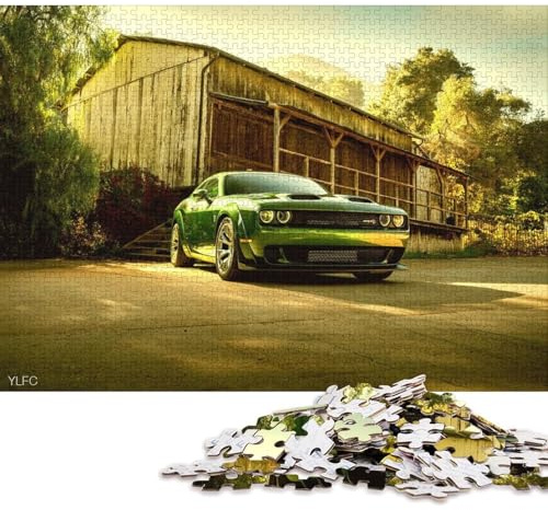 500-teiliges Dodge Challenger SRT-Puzzle, Holzpuzzles für Erwachsene und Teenager, Denksportaufgaben für Erwachsene, 500 Teile (52 x 38 cm)