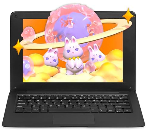 AKEDA Mini Laptop 10.1'' QWERTY, Mini Ordenador Portátil N4000, 8GB RAM, 128GB, Netbook Ligero para Niños Estudiantes Aprendizaje en Casa, Teclado Inglés​