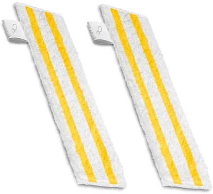 Microfibre Floor Cloths for Sc1 Sc2 Sc3 Sc4 Sc5 Steam Cleaners | Hook and Loop Fastener with Base Strap for Hard Floors Tiles Laminate Vinyl, 2-Piece Replacement Set