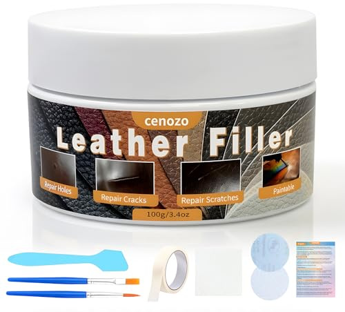 100g Mastic de Remplissage pour Cuir,Mastic de Réparation pour Cuir Réparation des dommages du cuir tels que Trous,Rayures Profondes et Fissures Adapté pour Canapés en Cuir,Similicuir,Sièges Auto