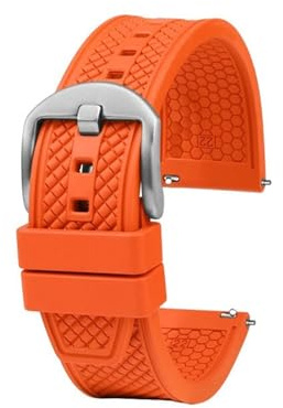 Orange-blaues Gummi-Armband, kompatibel mit Seiko IWC Rolex Omgea Armband, 20 mm, 22 mm, universelles Herren-Tauch-Silikon-Sportarmband