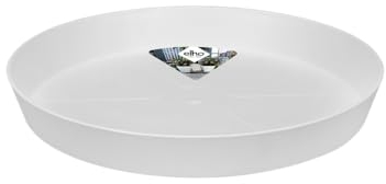 Elho Loft Urban Soucoupe Ronde 28 - Soucoupe pour Extérieur - Ø 27.5 x H 3.5 cm - Blanc/Blanc