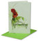 Geburtstagskarten Set 100 Stück mit Umschlag Grün DIN B6 - Motiv Aquarell Mohnblume Rot Grün - Zum Geburtstag - Glückwunschkarte Geburtstag Klappkarte