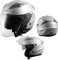 Motorradhelm Helm Sturzhelm Jethelm Roller Innensonnenblende Visier Silber XL