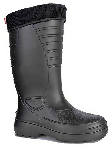 LEMIGO leichte EVA Gummistiefel gefüttert Grenlander (47, schwarz)