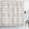 ABAKUHAUS Taupe Rideau de Douche, Nature Damas, Tissu Ensemble de Décor de Salle de Bain avec Crochets, 175 cm x 240 cm, Et Blanc Taupe