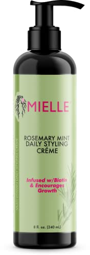 Mielle Organics Rosemary Mint Multi-Vitamin Daily Styling Creme für die Definition von lockigem Haar, paraben- und silikonfrei, 240 ml, weiß