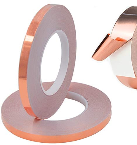 Senven® Premium Copper Foil Tape - Superconducting - (50m × 10 mm) × 2 - Schermatura Emi e Rf, circuiti di carta, riparazione elettrica, saldatura, artigianato - 2 pezzi