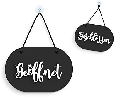 SIGNS | Shabby Chic Oval - Geöffnet/Geschlossen Türschild [OC43] - Doppelseitig hängende Türplatte - Reversible Open Closed Business Shop Window Sign for Bar, Pubs, Restaurants and Shops