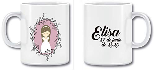DISOK - Lote 20 Tazas Personalizada para Bodas, bautizos, comuniones, Fiestas Negocios. Tazas sublimación.