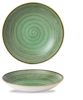 Churchill Stonecast -Coupe Bowl- HANDGEFERTIGES Keramik & ABSOLUT ROBUST Durchmesser: Ø 31cm, MIKROWELLENGEEIGNET & EXTREM PRAKTISCH, Farbe auswählbar (Samphire Green)