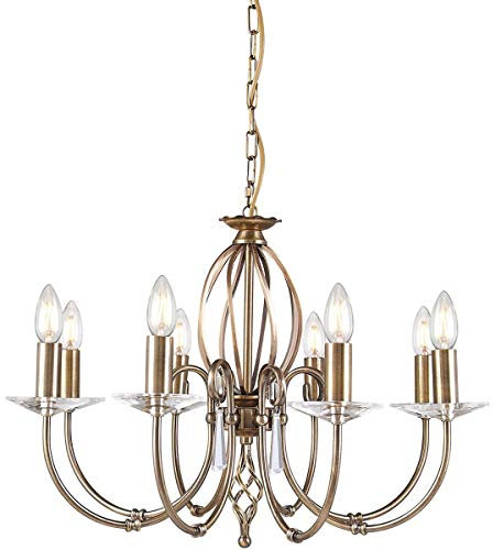 Casa Padrino Barock Kronleuchter Antik Messing Ø 65 x H. 46 cm - Elegante Wohnzimmer Kronleuchter - Kronleuchter im Barockstil