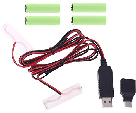 Haorw USB Batterie Adapter Batterieadapter Für Geräte Mit AA Batterien (mit Adapter Typ C) 1,5 V / 3 V / 4,5 V / 6 V