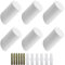 NewZC White Wood Wall Hooks 6 Pcs Natural Oak Hook Individual Wooden Coat Rack Pegs Hanger with Screws for Bedroom Bathroom Hanging Clothes Robe Towel Scarf Hat - Maximum Load 15kg