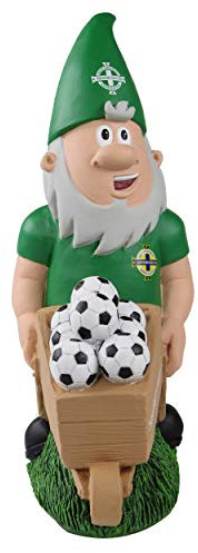 FOCO FOOTBALL EPL NORTHERN IRELAND IFA WHEELBARROW GARDEN GNOME 10.5 ORNAMENT INDOOR/OUTDOOR