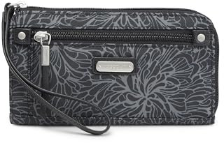 Baggallini Damen Geldbörse mit Reißverschluss, Midnight Blossom Print