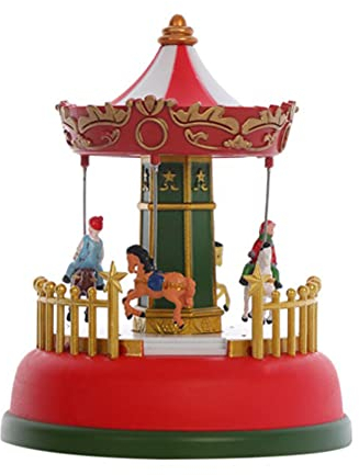 KKPLZZ Weihnachtskarussell-Spieluhr, leuchtende Weihnachtsspieluhr, Weihnachtsbeleuchtung Ornamente, Weihnachtskarussell romantische Dekoration