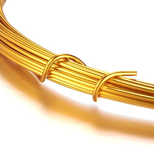 12m Aluminiumdraht 1mm Schmuckdraht Biegedraht Alu-draht Basteldraht Perlendraht Dekodraht Lackdraht Blumendraht Modellierdraht (Gold)