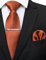 JEMYGINS Seide Krawatte Sonnenuntergang orange Krawatten und Einstecktuch mit krawattenklammer Set für Herren Seidenkrawatten Hochzeit Schlips