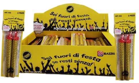 100 CANDELINE MAGIC FLAMBE FONTANE LUMINOSA PARTY TORTA 12CM CATEGORIA F1 (USO INTERNO ED ESTERNO)