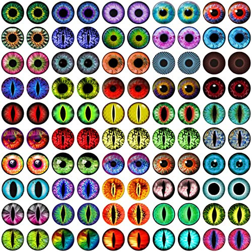 100PCS Dragon Eyes Glass Cabochon for Clay Doll Making Sculptures Props Craft DIY Findings Jewelry Making 8MM