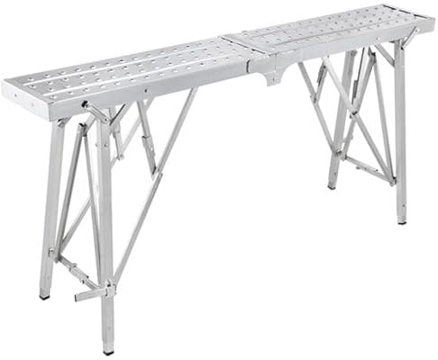 HIYOUGO Plataforma de Trabajo, Escalera Plegable, Andamio de Aluminio Resistente con Pies Antideslizantes y Bloqueo de Seguridad,300kg Carga Máxima