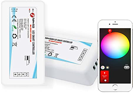 YSRSAI LED ZigBee Dimmer Controller RGB LED Strip Controller 5V 12V 24V kompatibel mit Zigbee3.0 Hub Tuya, Z2mqtt, Smartthings, Alexa Echo Plus (ZigBee RGB Controller)