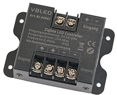 VBLED© LED ZigBee Dimmer Controller Steuergerät LED Stripe wie einfarbig Max.15A für 12V oder 24V getestet mir Philips Hue*, Alexa Echo Plus, Homee