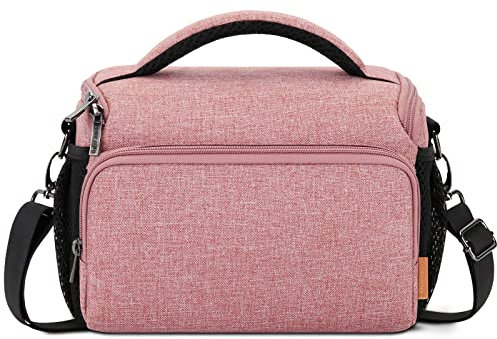DOMISO Camera Bag Imperméable à l’Eau Anti-Choc Case Sac à bandoulière, Rose