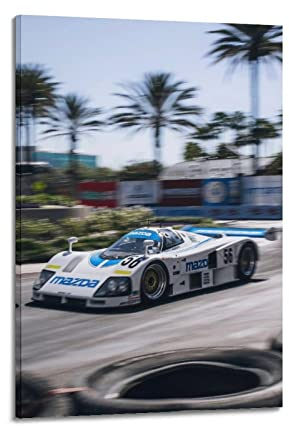 ISTI Klassisches Rennauto-Poster für Mazda 787B #56 Vintage-Sportwagen-Poster, dekoratives Gemälde, Leinwand, Wandposter und Kunstbild, modernes Familien-Schlafzimmer, Dekor-Poster, 60 x 90 cm