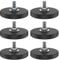 6Pcs Round Neodymium Mounting Magnet Base 4.3cm With M6 Male Thread Stud Nuts, Non-Slip Rubber Coated Anti-Scratch for Lighting Bar Camera Cabinet Blackboard Refrigerator