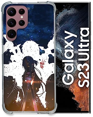 Cokitec Schutzhülle aus Hartglas für Samsung Galaxy S23 Ultra Manga SAO Sword Art Online Asuna