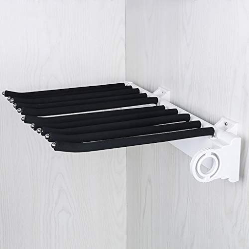 JUNNIU Rechtsseitiger, ausziehbarer Hosenständer, ausziehbare Krawattenhalter-Kleiderstange, 10 Paar Hosenbügel Decoration