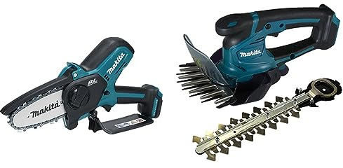 Makita UC100DZ Akku-Astsäge 12V max. (ohne Akku, ohne Ladegerät) & Akku-Gras/Strauchschere (12 V, ohne Akku, ohne Ladegerät) UM600DZX