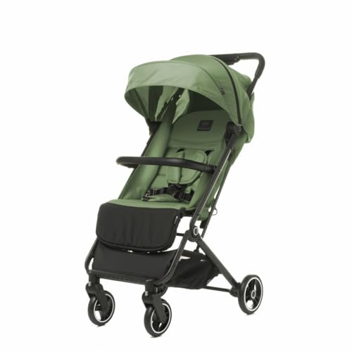 Twizzy XXIII 4BABY ultraleicht, kompakt, touristisch Buggy Kinderwagen bis 22 kg verstellbare, Rückenlehne, Fußstütze Beinwärmer, usammenklappbar (Olive)